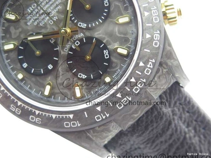 0210 Daytona DIW Carbon OMF Best Edition Carbon Dial on Black Leather Strap A Bright 2836